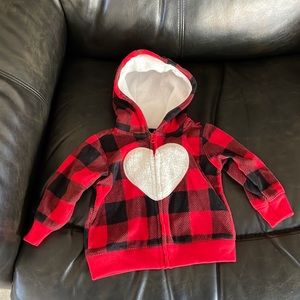 Baby girls fleece zip up hoodie